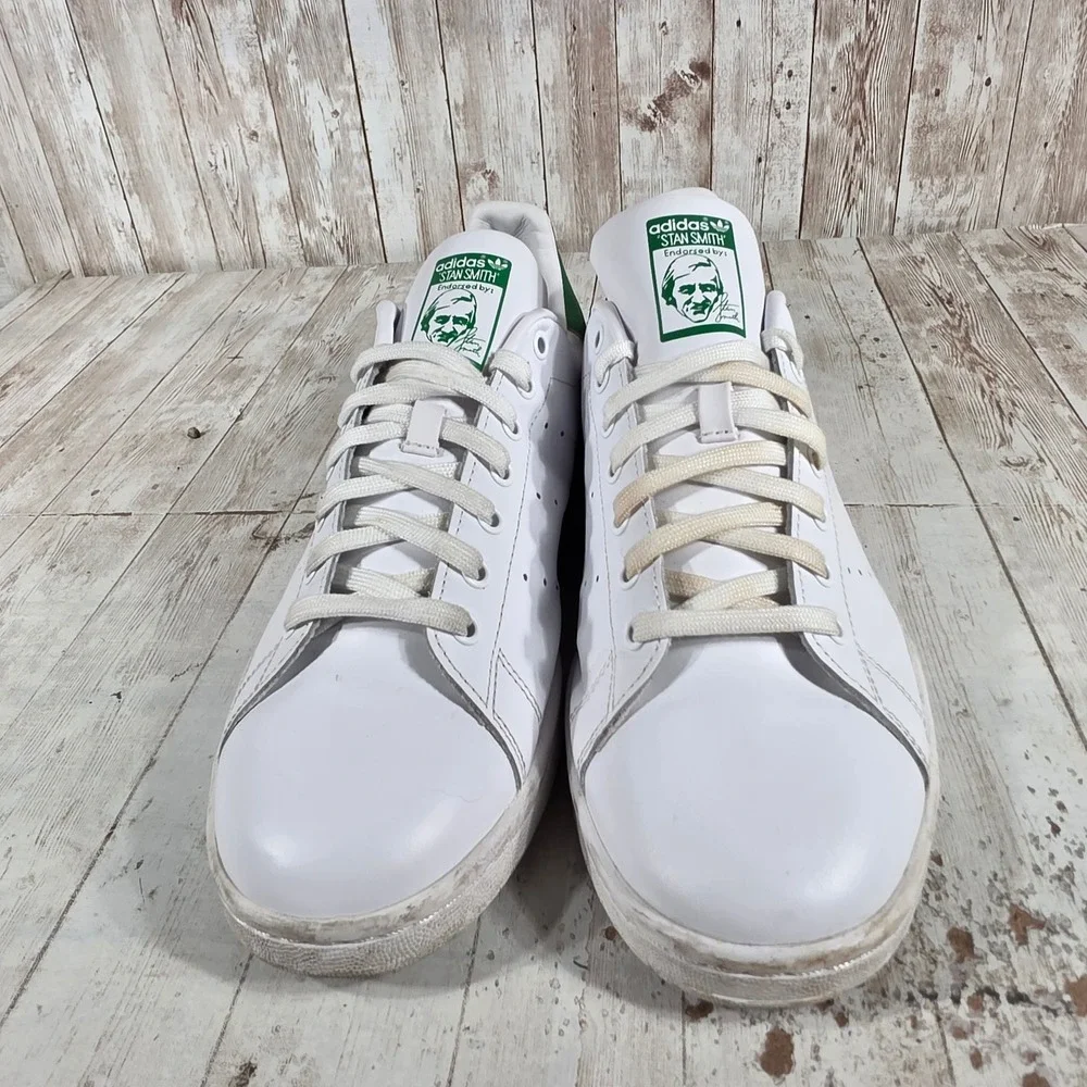 Adidas Stan Smith Mens White Green Leather Sneakers M20324 Size 12